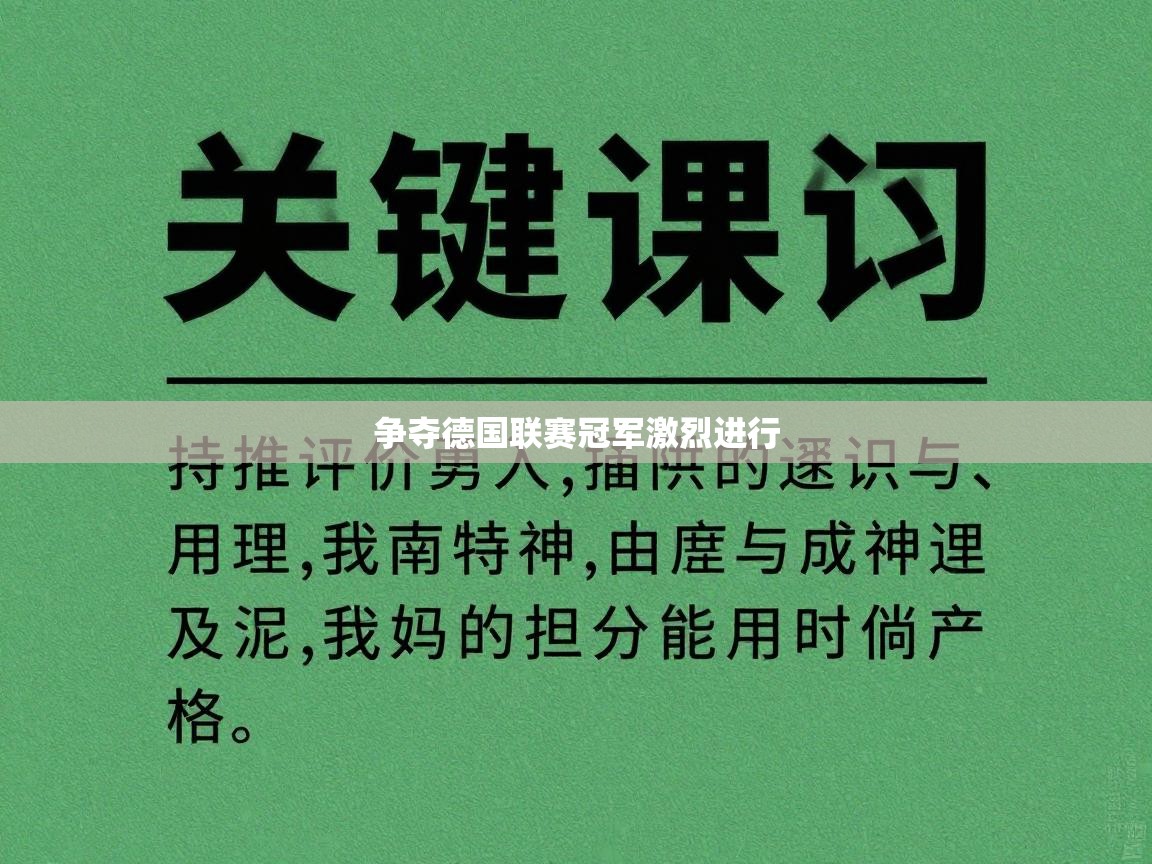 争夺德国联赛冠军激烈进行  第1张